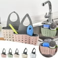thumbnail image 5 of Kitchen Sink Caddy Sponge Holder for Organizer Dish Soap Holder Hanging Ajustable Strap Faucet Caddy with Drain Holes for Drying, Kitchen Sink Accessories, 5 of 6