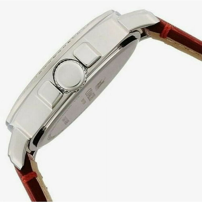 【COACH】Stainless Steel and Red Leather Strap Watch COACH Women's Elliot Quartz Analog Red Leather Strap Watch