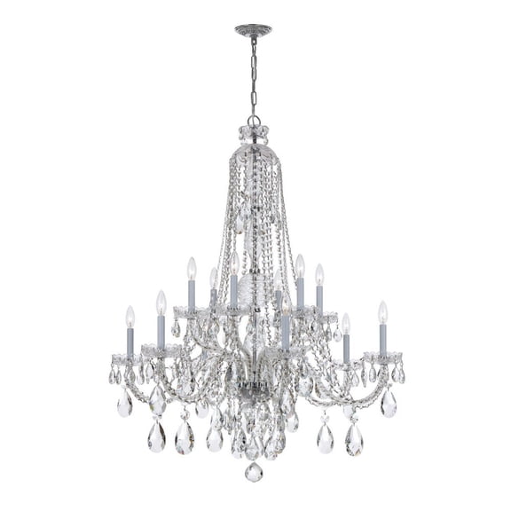 1112-CH-CL-MWP-Crystorama Lighting-Crystal - Six Light Chandelier in Classic Style - 37.5 Inches Wide by 48 Inches High-Hand Cut Crystal Type-Polished