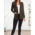 thumbnail image 4 of Cardigan en Tricot à devant Ouvert pour Femme, Manches Longues, avec Poche, Café L, 4 of 10