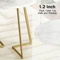 thumbnail image 3 of VECELO 3 Piece Dining Table Set with 2 Chairs, Small Kitchen Table Set for 2, Metal Frame and Faux Marble Table Set for Dining Room, Living room, Small Spaces, Gold Frame & White Finish, 3 of 15