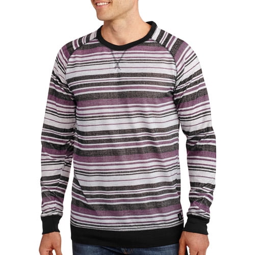 ONLINE - Big Men's Long Sleeve Raglan Yarn Dye Stripe Crewneck Shirt ...