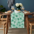 thumbnail image 2 of Green Flowers Table Runner - 48 Inch Long, Kitchen Dining Table Runner Dresser Scarves, Vintage Floral Leaves Pastoral Country Farmhouse Decor for Coffee Tables Wedding Party Banquet, 2 of 8
