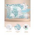 thumbnail image 2 of Teal Grey Coral Coastal Pillow Cases King Size Set of 2, Smooth Satin Pillowcase for Hair and Skin, Summer Beach Seaside Nautical Decorative Cooling Bed Pillow Covers with Zipper, 20x36 Inches, 2 of 5