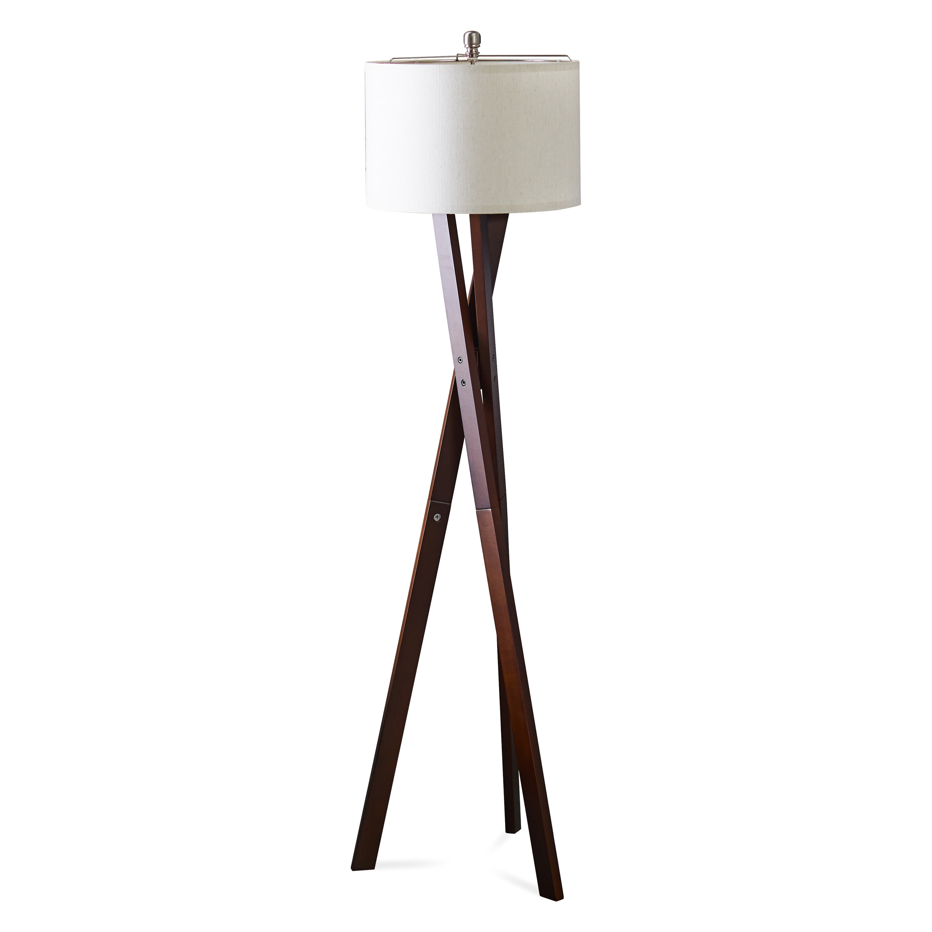 Modern Tripod Floor Lamp with Wood Base in Espresso Color - Walmart.com
