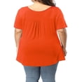 thumbnail image 4 of CHOK Chemise Henley Grande Taille pour Femmes Été Décontractée Manches Courtes Col en V Boutonnée Tunique Plissée, 4 of 8