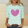 thumbnail image 2 of BLVB Valentines Day Shirts Women Heart Graphic Valentines Day T Shirts 3/4 Sleeve Casual Crewneck Tops Blouses, 2 of 5