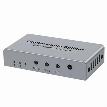 Digital Optical Splitter,SPDIF TOSLINK Digital Optical Audio Splitter 1 in 3 Out,Audio Format Support LPCM2.0 Doldy