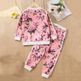 thumbnail image 4 of Ugoldhm Little Girls Shirt and Pant Set Floral Printed Sweatshirt and Jogger Fashion Going Out Outfits, 4 of 8