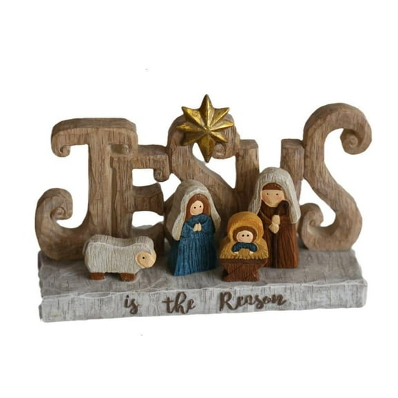 Sacred Family Resins Sculpture Holiday Decoration Nativity Scene Home Display