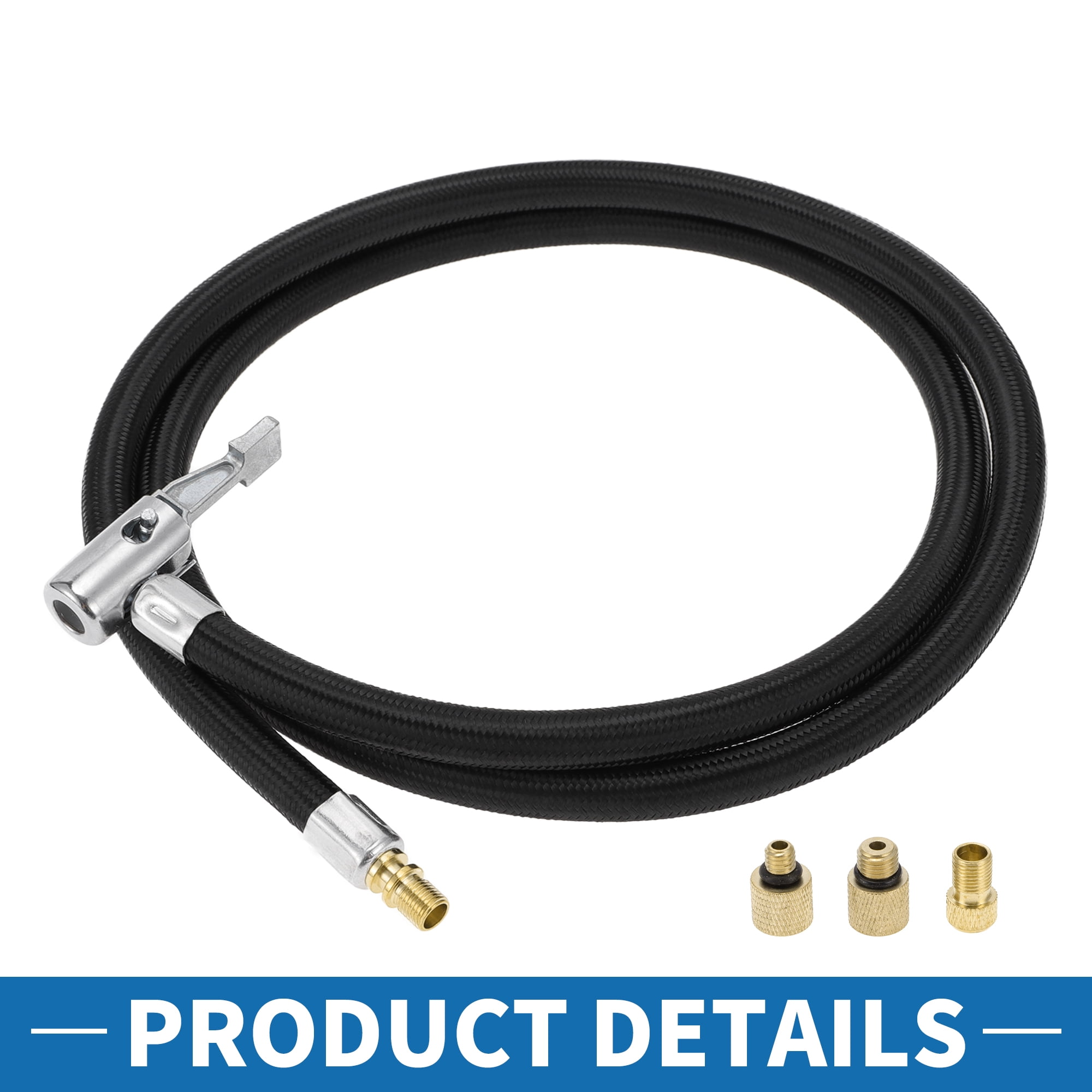 Unique Bargains Tire Inflator Extension Tube 45.28inch M8x0.8 Air Pump Hose Adapter Nylon