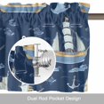 thumbnail image 6 of Modern Marine Sailing Boat Clock Valances for Windows,Kitchen Valance Rod Pocket Short Curtain, Nautical Anchor Navy Blue Valance Curtain Window Valances for Bedroom Bathroom Living Room 60x18in, 6 of 9
