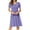 Solid Purple, variant on Hibeli Women Summer Casual Cut-out A-line Dresses Short Sleeves High Waist Knee Length Midi Dress with Pockets