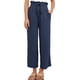 thumbnail image 1 of Pantalones de lino para mujer, pantalones de pierna ancha con cordón, de talle alto, informales, holgados, para verano, azul purpúreo S, 1 of 3