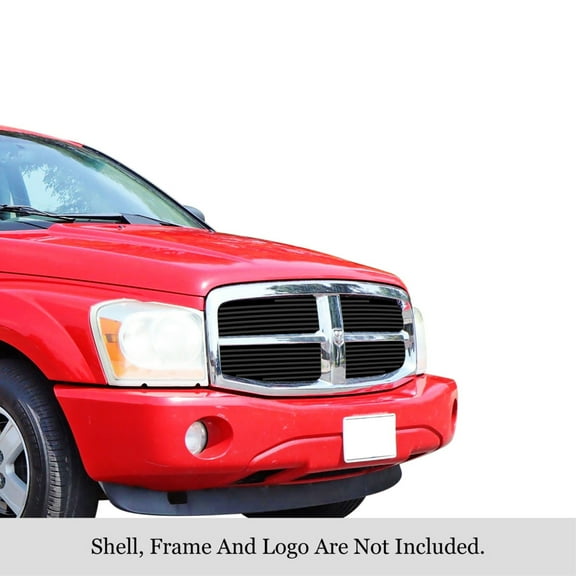 2004-2006 Dodge Durango Stainless Steel Black Powder Coated Finish 8X6 Horizontal Billet Black Stainless Steel Billet Grille