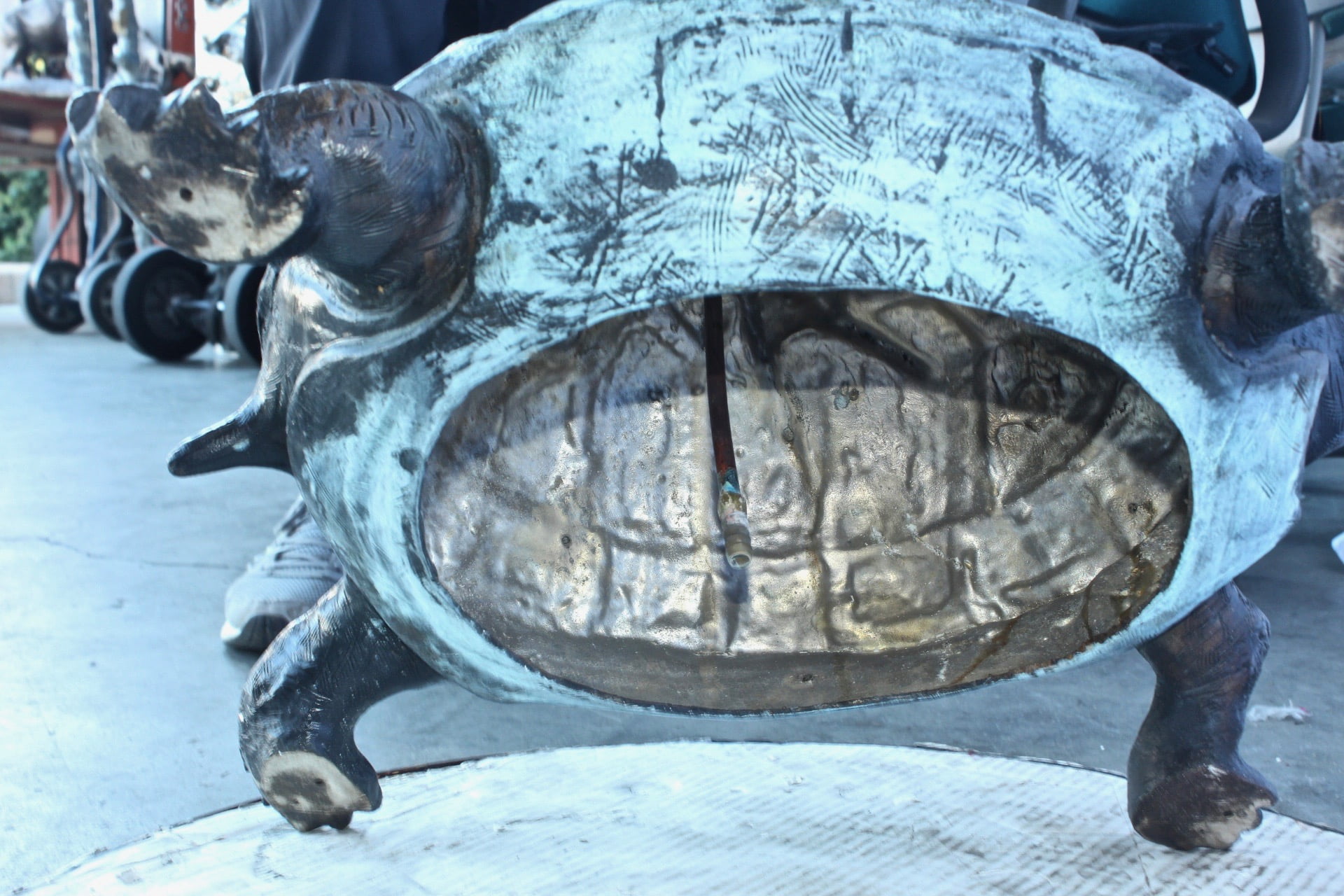 Nifao Blue Heron Looking Up on Turtle Outdoor Fountain Statue, Bronze Garden Water Feature Sculpture for Patio & Yard – Garden Outdoor Decor Sculpture, 21"L x 16"W x 71"H