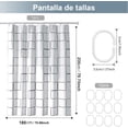 thumbnail image 4 of Cortina de Ducha para Baño, Cortinas de Regadera Impermeable de Patrón Cuadrado Grande con Ganchos, Cortina de PEVA Antimoho, para Duchas de Baño y Bañeras, 4 of 4
