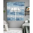thumbnail image 5 of Vintage Blue Kitchen Curtains Swag Valance and Tier Curtains Set 24 Inch Length, Retro Blue Ombre Modern Abstract Art Rod Pocket Drape Panels Pair Swag Curtains for Bathroom/Cafe/Window, 5 of 6