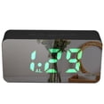 thumbnail image 1 of Irfora Digital colorido RGB LED Reloj despertador con espejo USB / Batería termómetro de escritorio Reloj con luminancia ajustable 3 Alarmas Función de repetición Función de carga USB - Negro Irfora Temporizador, 1 of 7