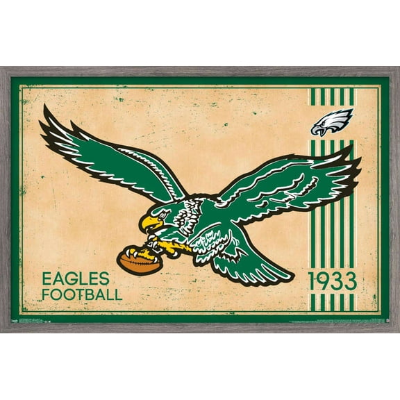 NFL Philadelphia Eagles - Retro Logo 14 Wall Poster, 14.725" x 22.375", Framed