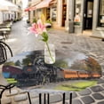 thumbnail image 4 of Steam Train Fitted Tablecloth with Elastic Edged, Round Table Cloth for Dining Table, Railroad Country Barn Rustic Trees Farmhouse Waterproof Oil Proof Table Cover for Indoor Outdoor 36"-44", 4 of 8