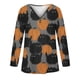 thumbnail image 5 of Moda mujer manga larga con cuello en V blusa de Halloween cremallera otoño casual Pullover Tops Fridja  fjkfkj3735, 5 of 5