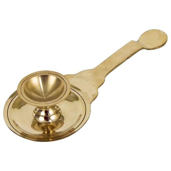Swadeshi Desire Kapoor | Karpoor Diya Deepam Burner Brass Karpuram Arati| Aarathi Stand for Dhoop Puja | Pooja Room Camphor Dani Holder for Your Mandir Home & Office Decoration Ganga-Karpoor-Stand