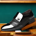 thumbnail image 3 of Zapatos de cuero para hombre, zapatos casuales de negocios, zapatos formales de otoño y verano de talla grande, zapatos casuales sin cordones y transpirables para hombre, 3 of 6