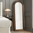 thumbnail image 2 of Solid Wood Full-Length Mirror 64"x21" for Living Room Bedroom, Brown, 2 of 6