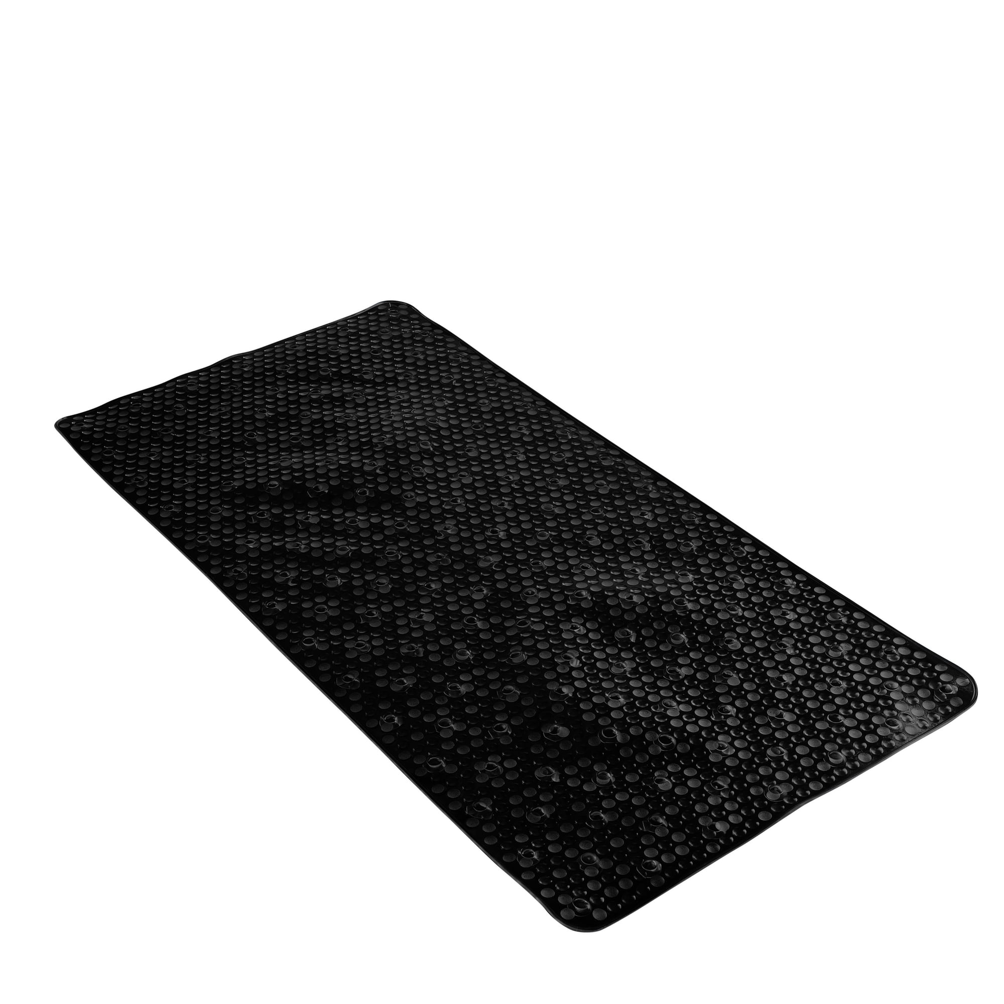 Bath Bliss PVC Extra Long Aqua Gel Rectangular Bath Mat in Black