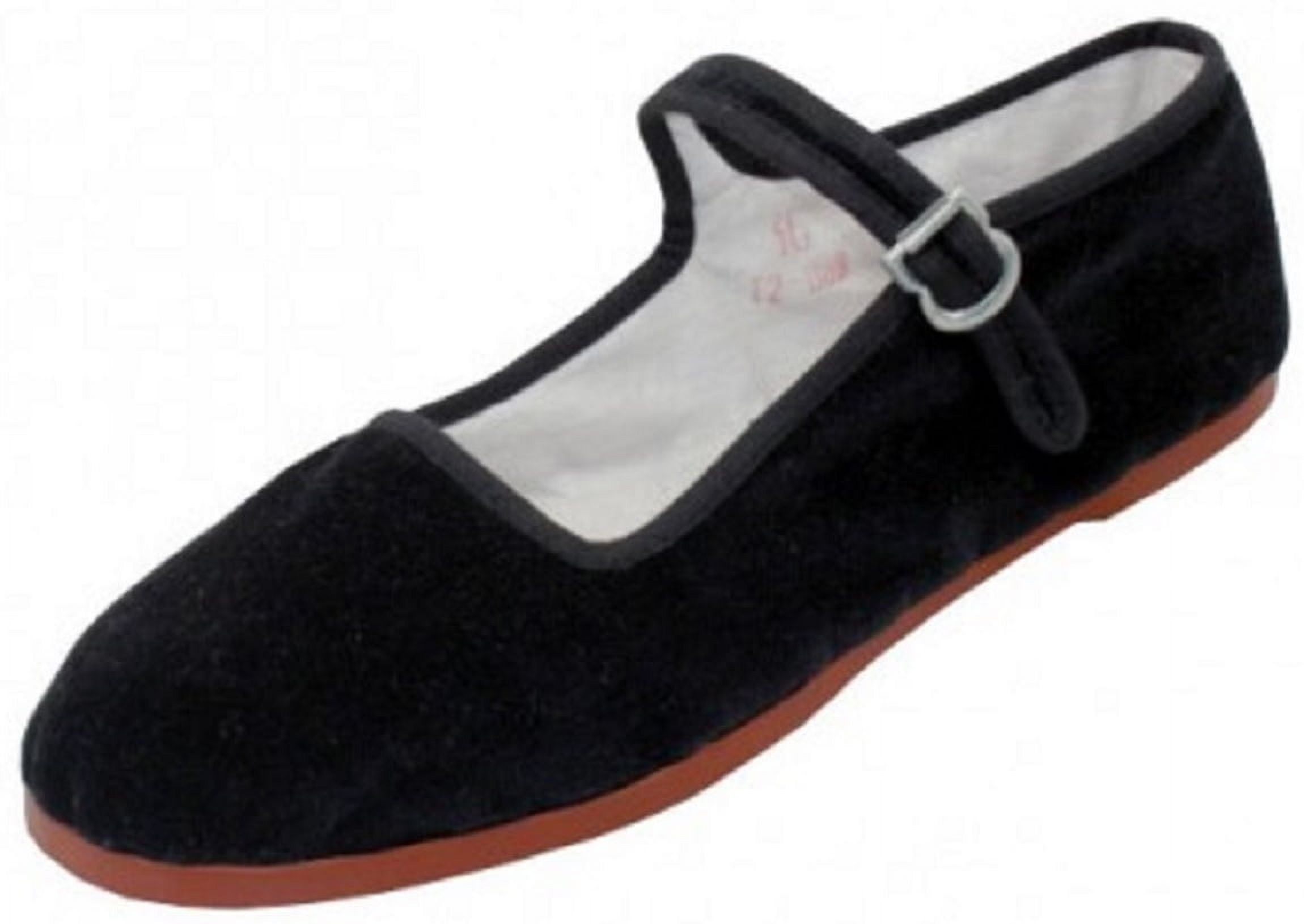 Shoes8teen Womens Cotton China Doll Mary Jane Shoes Ballerina Ballet Flats (9, 118 Black Micro Suede)