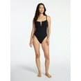 thumbnail image 2 of Time and Tru Women's and Women's Plus Size Eyelet Embroidered V Wire One Piece Swimsuit, Sizes XS-3X, 2 of 5