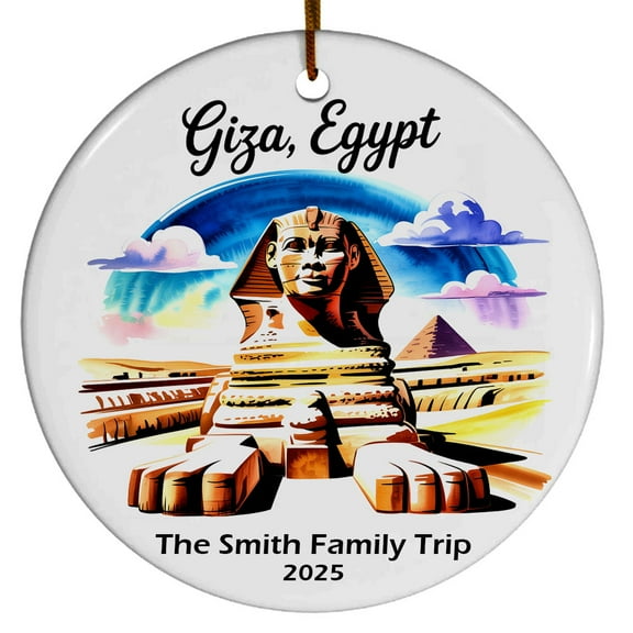 Giza Egypt Christmas Ornament, Collection of City Travel Souvenirs for Family and Friends, Christmas Tree Ornament City Travel, Trips of The Year, Christmas Ornament 2025