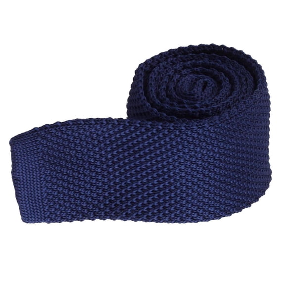 Wxqbjtam Vintage Smart Casual Mens Solid 2" Skinny Knit Tie For Groom Various Colors Dark Dark Blue