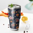 thumbnail image 4 of 30oz Pioneer Flower Floral Print Pattern Tumbler, Double Wall Vacuum Insulated Cup, BPA-Free Leak Proof Lid & Reusable Straws, Hot 12h, Cold 34h, 4 of 6