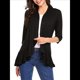 thumbnail image 1 of Cárdigan Informal de Cuartos para Mujer, Moderno Cárdigan Abierto por Delante. Negro XXL, 1 of 8