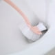 thumbnail image 5 of Cepillo para inodoro con doble cepillo de goma y ranuras | Mango de madera | Cerdas flexibles resistentes al vello para una limpieza profunda | Cepillo multiusos para inodoro, lavabo, bañera | Azul,, 5 of 6
