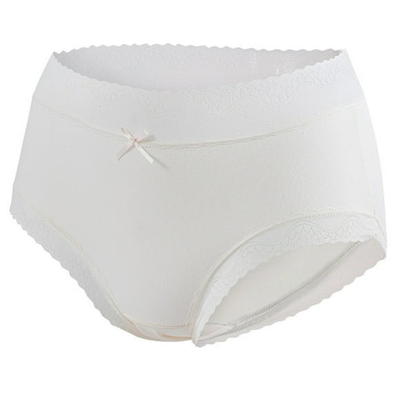 Chbgutlmr Womens Panties Lace Patchwork Full Coverage Mid Waist Briefs Stretch Comfy Solid Color Underwear