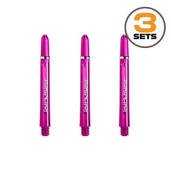 Harrows Supergrip Short Dart Shafts, Polycarbonate Stems, Machined Rings, Pink (3 Sets)
