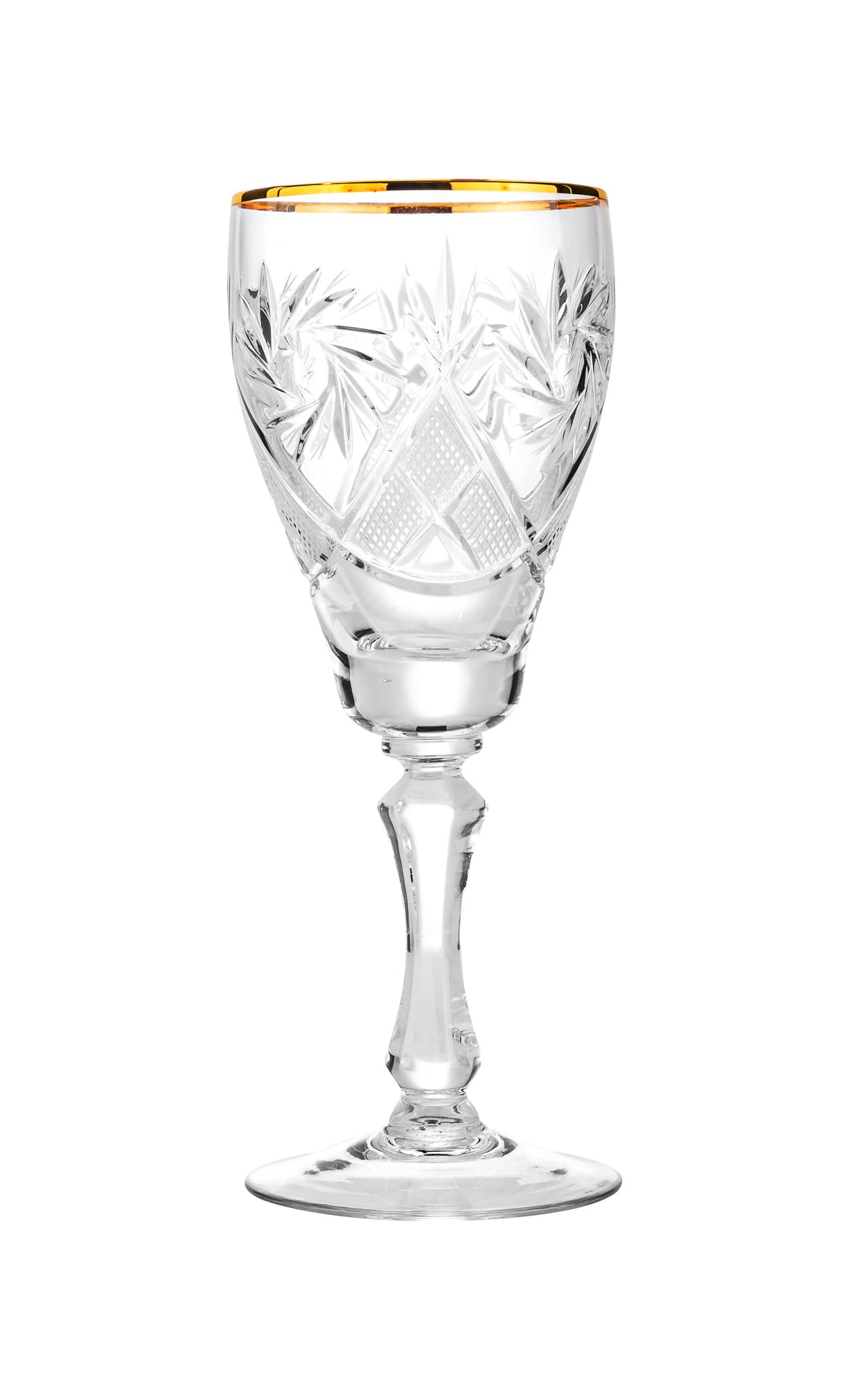 Elegant and Modern Russian Cut Crystal Drinking Glasses for Hosting Parties  and Events - 1oz, Shot Crystal Glass, Set of 6 