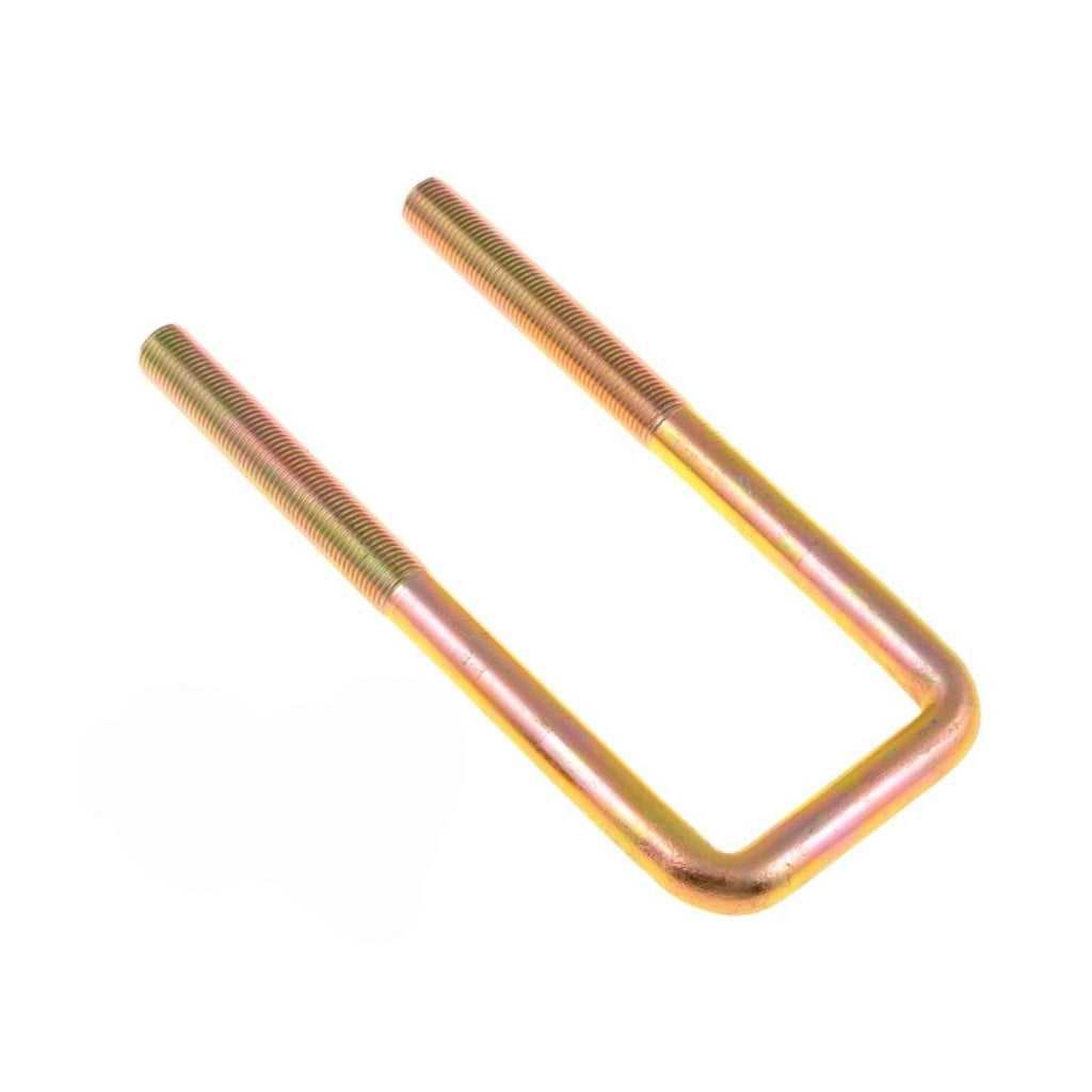 KarParts360 Threaded U-Bolt - Steel | Yellow Zinc | Square U-Bolt | Heat Hardened | Fine Thread | 1/2 Inches Thread Diameter
