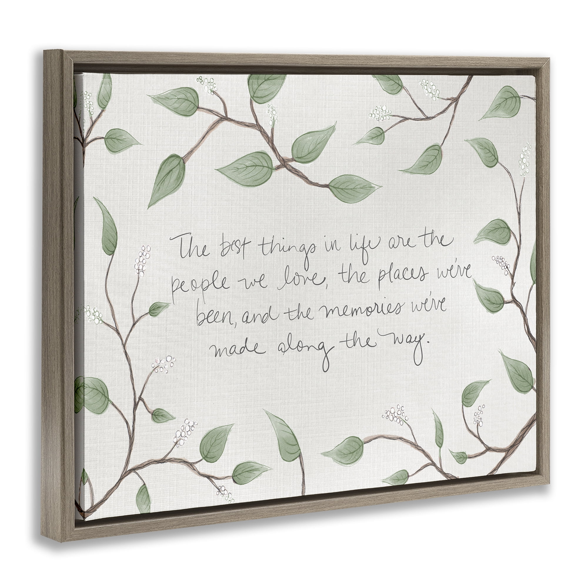 Stupell Industries The Best Things In Life Brown Framed Floater Canvas Wall Art, design by SD Graphics Studio