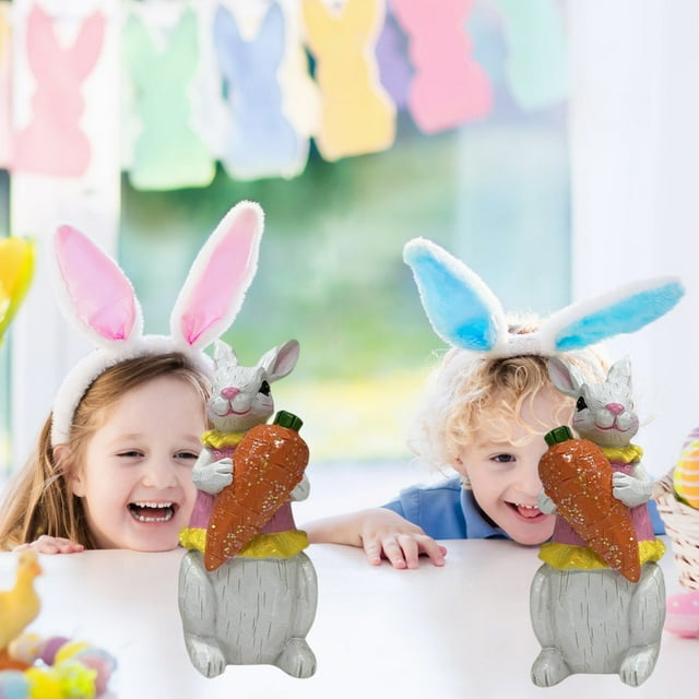 Dvkptbk Easter An Easter Bunny Home Decorations Spring Easter Bunny Decorations Each Other Home Fake Cute Bunny Easter Decorations White Bunny Easter Decorations