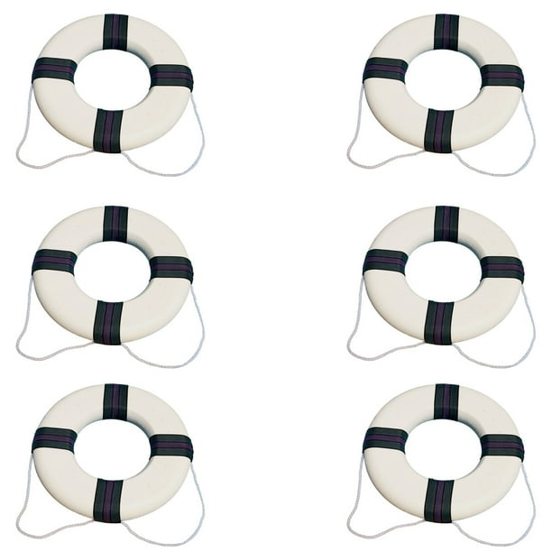 Swimline 18" Lifeguard Swimming Pool Floating Safety Ring Buoy, White (6 Pack)