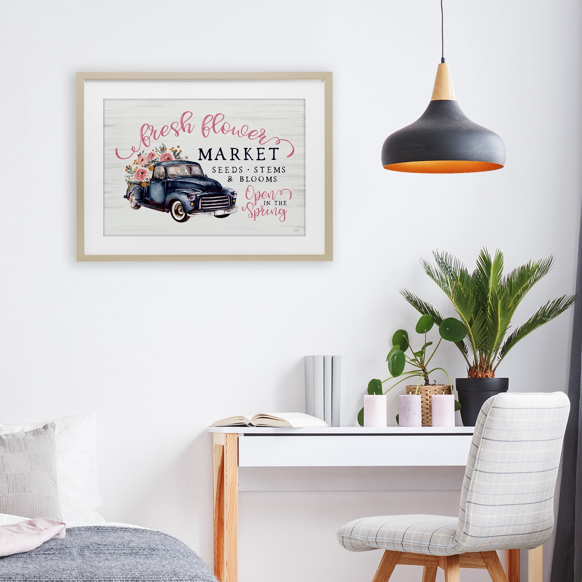 Stupell Industries Antique Spring Market Birch Framed Print Under Glass, design by Lux + Me Designs