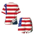 thumbnail image 5 of Lsque American Astronaut Runs Forward Women's Short-Sleeved Pajama Set - 2 Piece Soft and Lightweight Sleepwear Set-X-Large, 5 of 9
