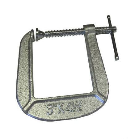 CM34DR 3-Inch x 4-1/2-Inch Malleable Deep Reach C Clamp, Designed for light general purpose & DIY projects By