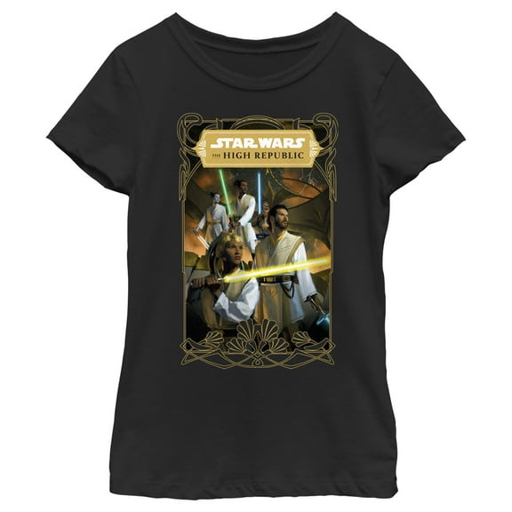 Girl's Star Wars The High Republic The Fallen Star Cover Graphic Tee Black Small