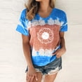 thumbnail image 2 of JAKANYQ T-Shirts pour Femmes, Impression Tournesol Teinture sur Nœuds, Mode Décontractée, Col Rond, Manches Courtes, Blouse Mignonne, 2 of 4
