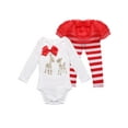 thumbnail image 2 of renvena Infant Baby Girls Christmas Outfit Deer Romper with Striped Pants, 2 of 7